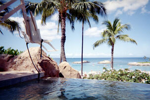 disabled chair beach view disabled chair beach view